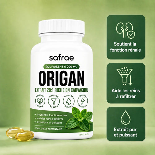Flacon Safrae huile d'origan, extrait 20:1 riche en carvacrol